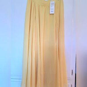 Yellow ankle length skirt